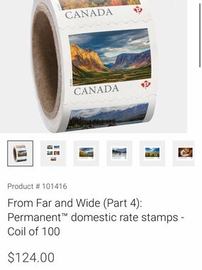 Bulk Pack: 10 Rolls (1000) Canada
Post
Permanent Stamps